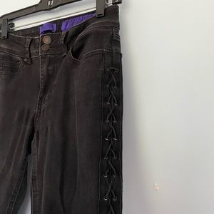 Indigo Rein Black Jeans with Stitched Details